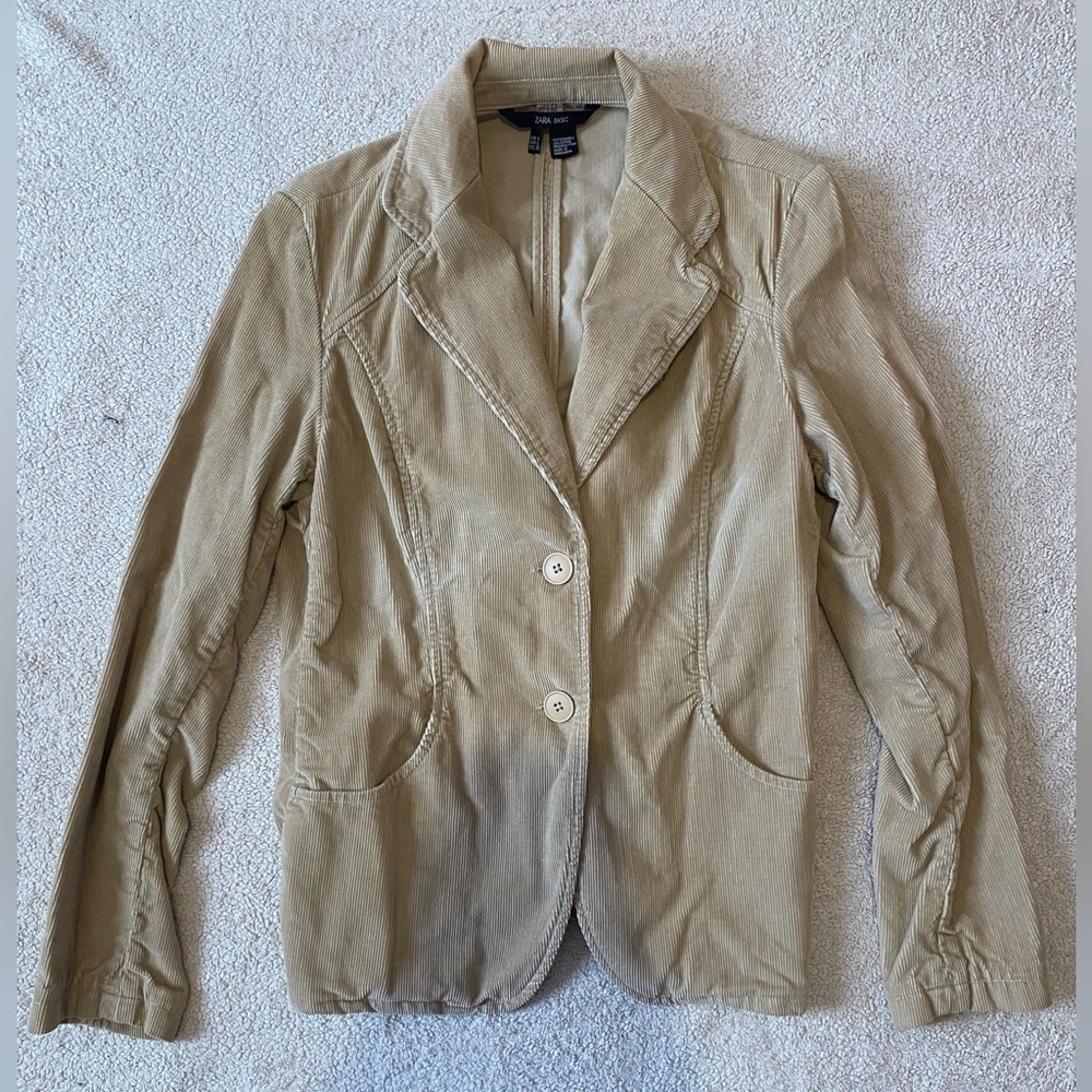 Vintage Zara Tan Blazer Tailored Suit Jacket